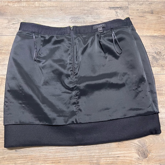 $128 J.CREW SHIRTTAIL MINI SKIRT PIPED TWEED Green & Black RETRO Size 10 - Picture 4 of 9